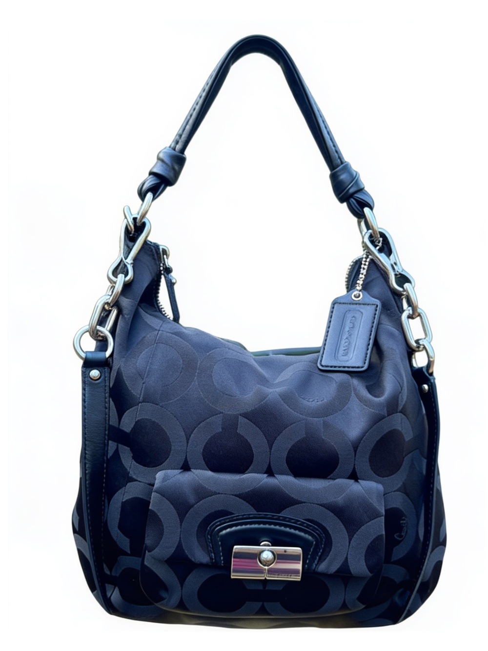 Coach Kristin Black Optic Art Sateen Hobo Bag 14753 OS